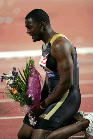 Justin Gatlin,nouveau d�tenteur du record mondial du 100m
